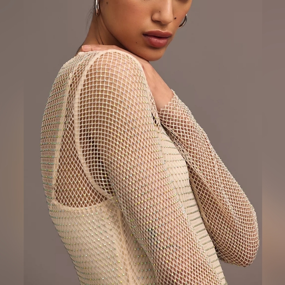 NWT Mesh Sequin Holographic Maxi dress by Sunday in Brooklyn from Anthropologie - Picture 3 of 8